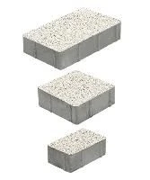 Тротуарная плитка Старый город, 80 мм, гранит, белый