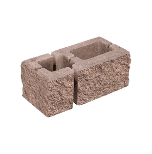 Заборный блок колотый, финишный, 260*190*140мм; 120*190*140мм, коричневый