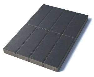 Тротуарная плитка Паркет 600х200х80 мм, черный