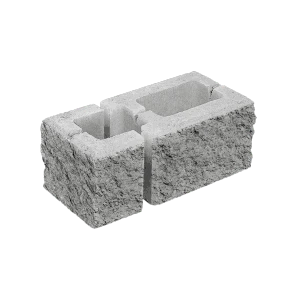 Заборный блок колотый, финишный, 260*190*140мм; 120*190*140мм, серый