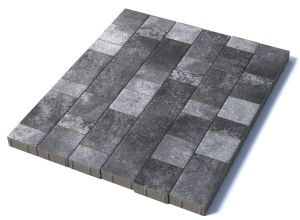 Тротуарная плитка Старый город, 60 мм, гранит, Антрацит