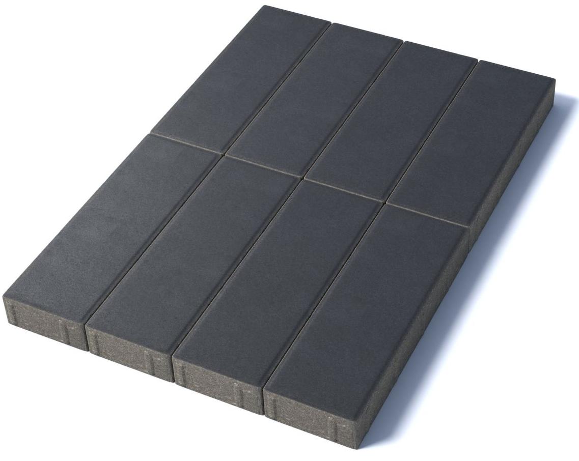 Тротуарная плитка Паркет 600х200х80 мм, черный